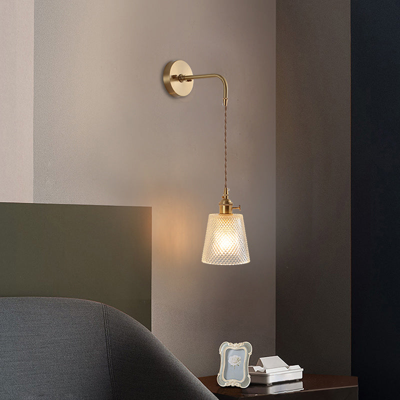 Luci di applique a testa singola con sfumatura in vetro limpido Stile semplicità muro appeso