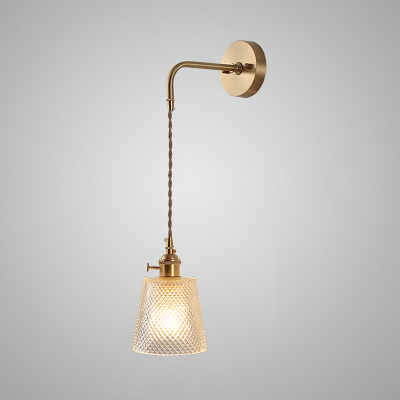 Luci di applique a testa singola con sfumatura in vetro limpido Stile semplicità muro appeso