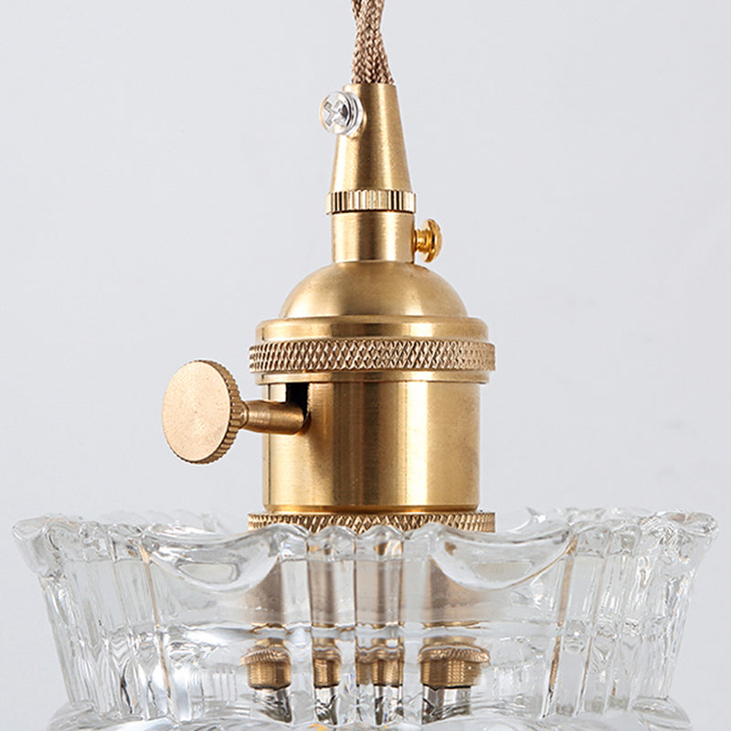 Luci di applique a testa singola con sfumatura in vetro limpido Stile semplicità muro appeso