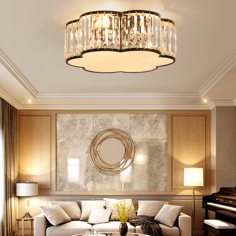 Modern Home Decor 5 Head E27 Flush Crystal Ceiling Lights for Sitting Room