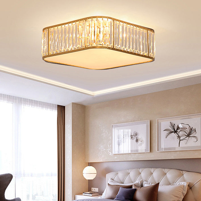 Modern Home Decor 5 Head E27 Flush Crystal Ceiling Lights for Sitting Room