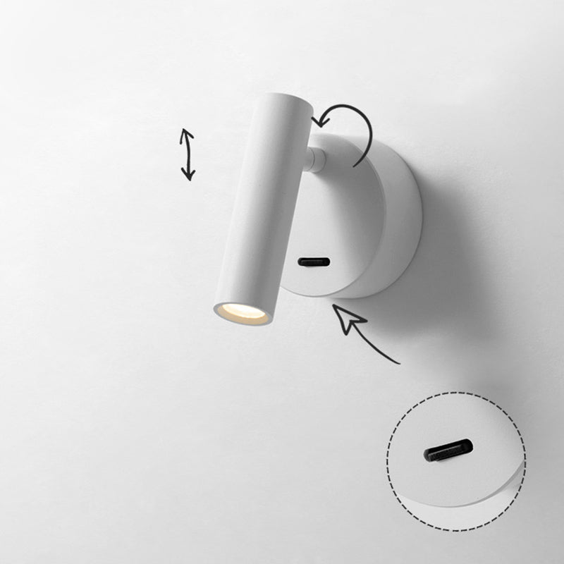 Armed Wall Sconce Light Modern Metal Wall Light with Acrylic Shade for Bedroom