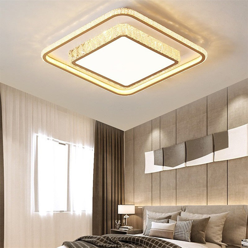 Clear Crystal Flush Mount Light Contemporary Simple LED Ceiling Lamp for Dining Room