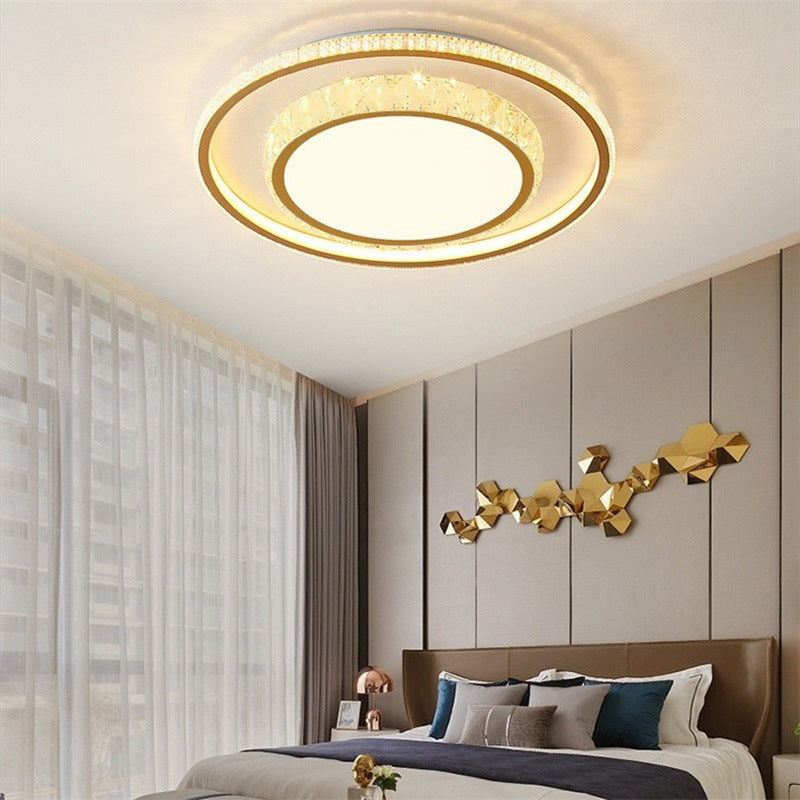 Clear Crystal Flush Mount Light Contemporary Simple LED Ceiling Lamp for Dining Room