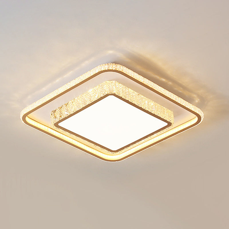 Clear Crystal Flush Mount Light Contemporary Simple LED Ceiling Lamp for Dining Room