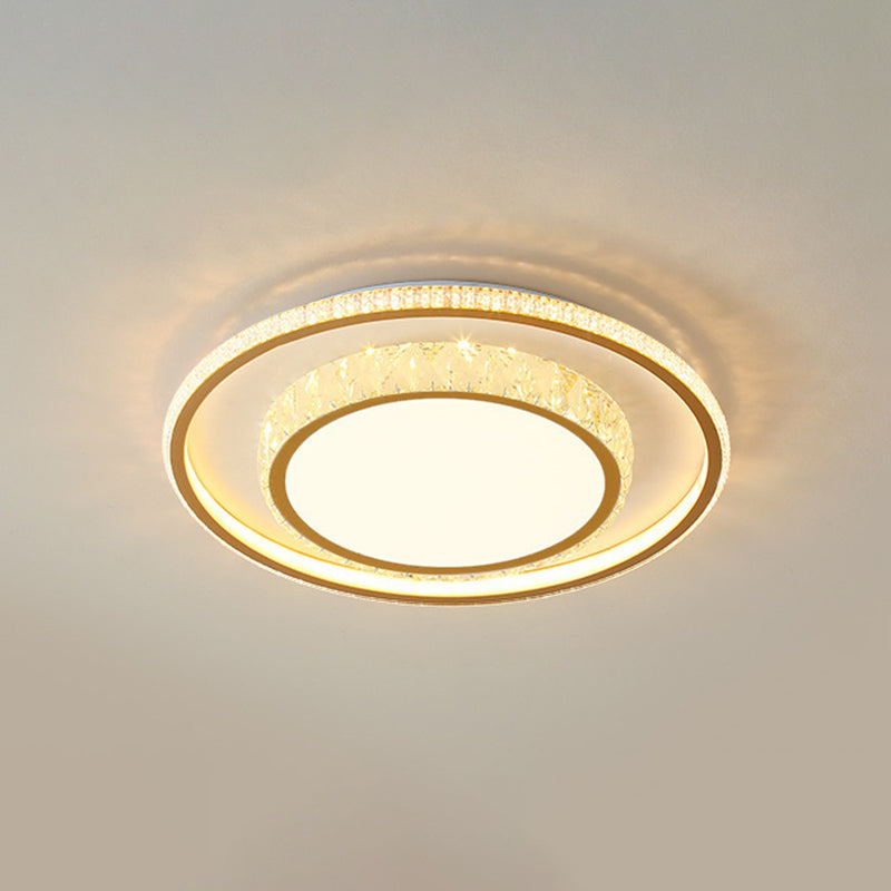 Clear Crystal Flush Mount Light Contemporary Simple LED Ceiling Lamp for Dining Room