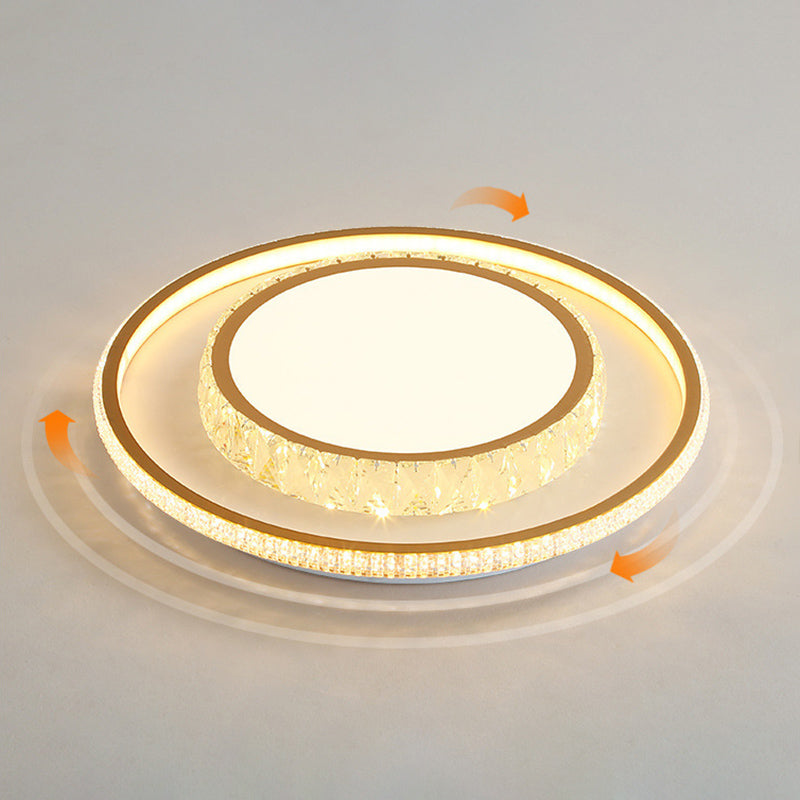 Clear Crystal Flush Mount Light Contemporary Simple LED Ceiling Lamp for Dining Room