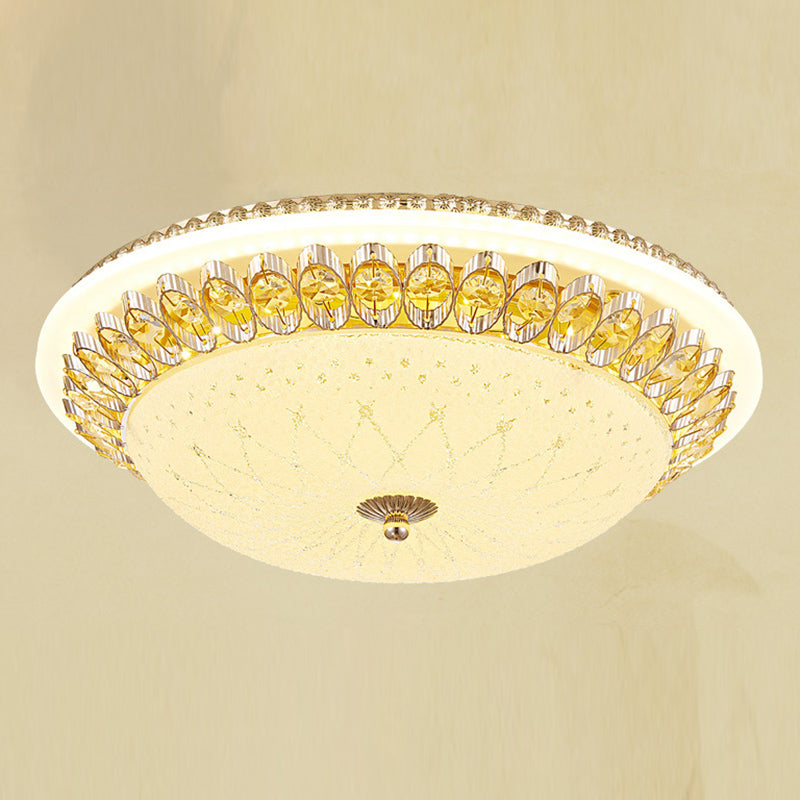 1 Légère lumière Flush Light Contemporary Clear Crystal Bedroom Flush Ceiling Lamp