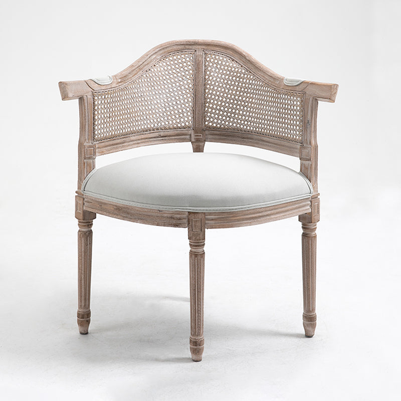 Fauteuil de salle à manger de chaises de salle à manger en osier de style campagnard avec les jambes naturelles