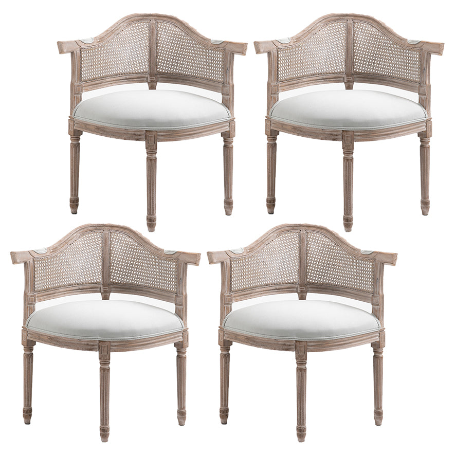 Fauteuil de salle à manger de chaises de salle à manger en osier de style campagnard avec les jambes naturelles