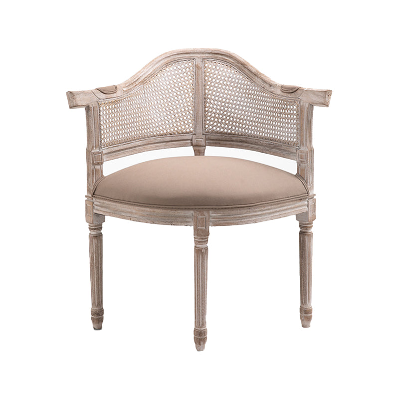 Fauteuil de salle à manger de chaises de salle à manger en osier de style campagnard avec les jambes naturelles