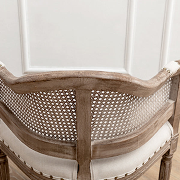 Fauteuil de salle à manger de chaises de salle à manger en osier de style campagnard avec les jambes naturelles