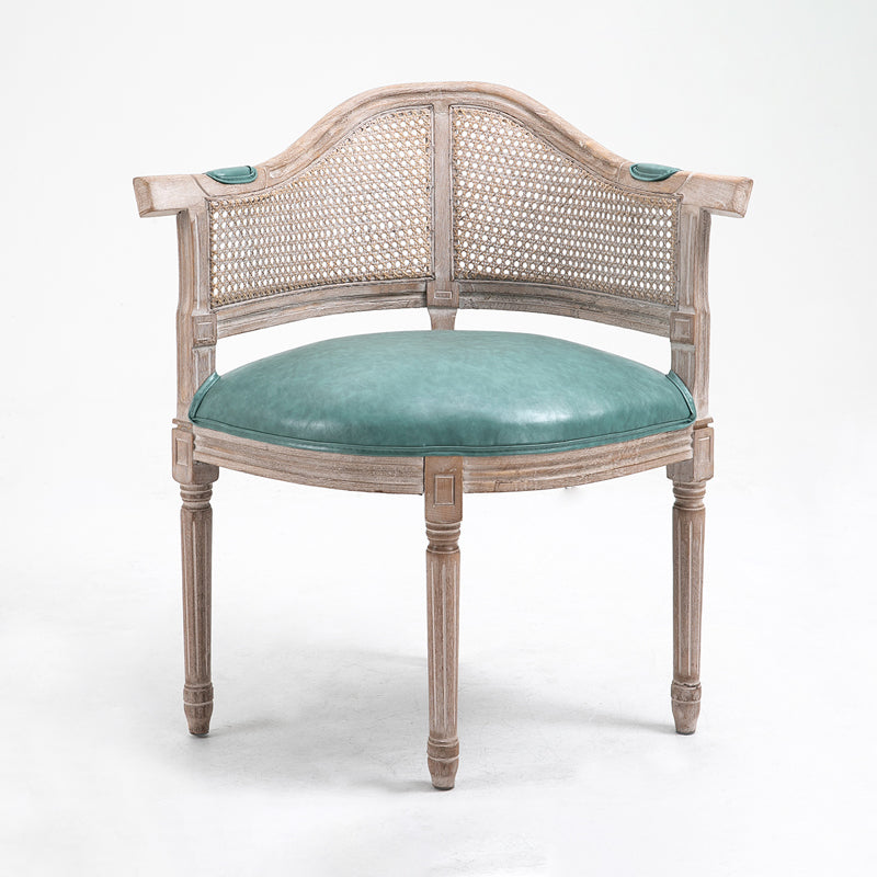 Fauteuil de salle à manger de chaises de salle à manger en osier de style campagnard avec les jambes naturelles