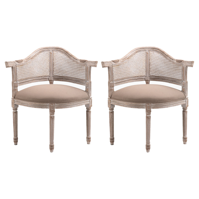 Fauteuil de salle à manger de chaises de salle à manger en osier de style campagnard avec les jambes naturelles