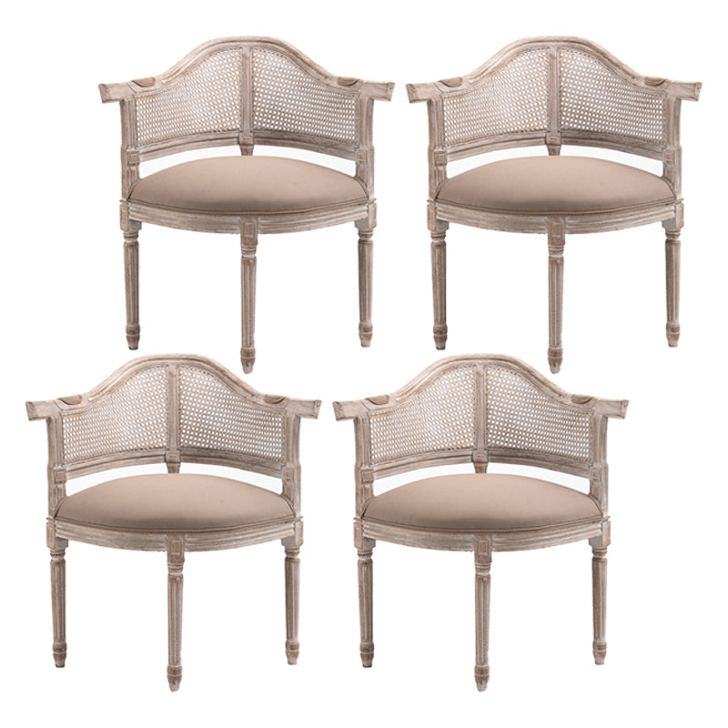 Fauteuil de salle à manger de chaises de salle à manger en osier de style campagnard avec les jambes naturelles