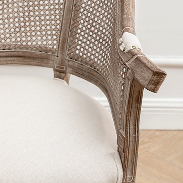 Fauteuil de salle à manger de chaises de salle à manger en osier de style campagnard avec les jambes naturelles