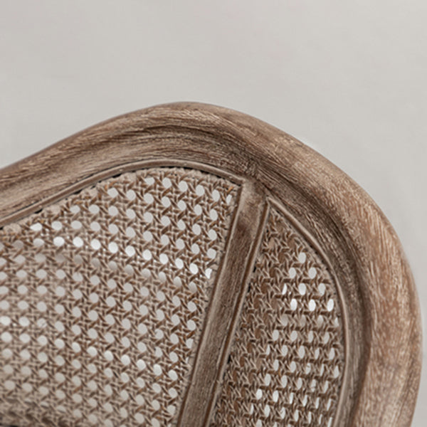 Fauteuil de salle à manger de chaises de salle à manger en osier de style campagnard avec les jambes naturelles