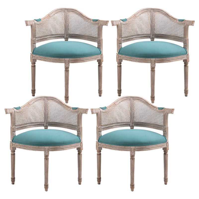 Fauteuil de salle à manger de chaises de salle à manger en osier de style campagnard avec les jambes naturelles