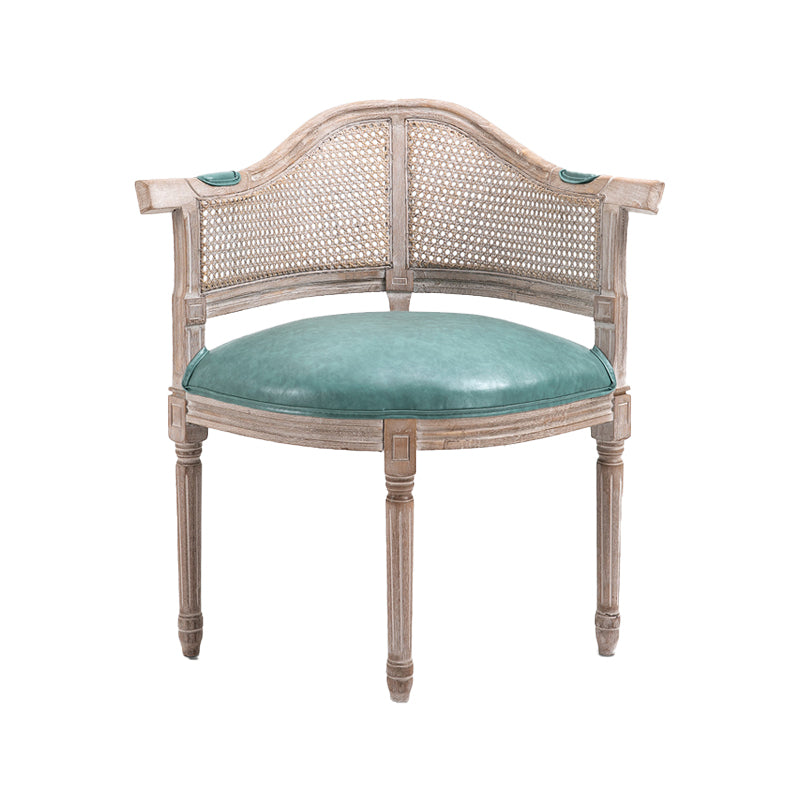 Fauteuil de salle à manger de chaises de salle à manger en osier de style campagnard avec les jambes naturelles