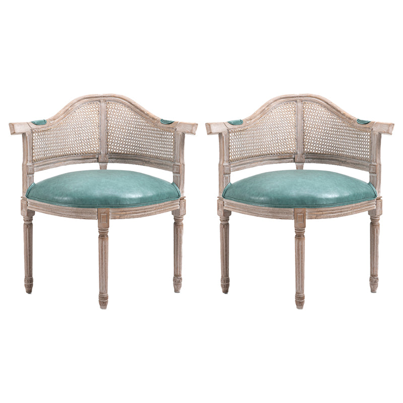 Fauteuil de salle à manger de chaises de salle à manger en osier de style campagnard avec les jambes naturelles