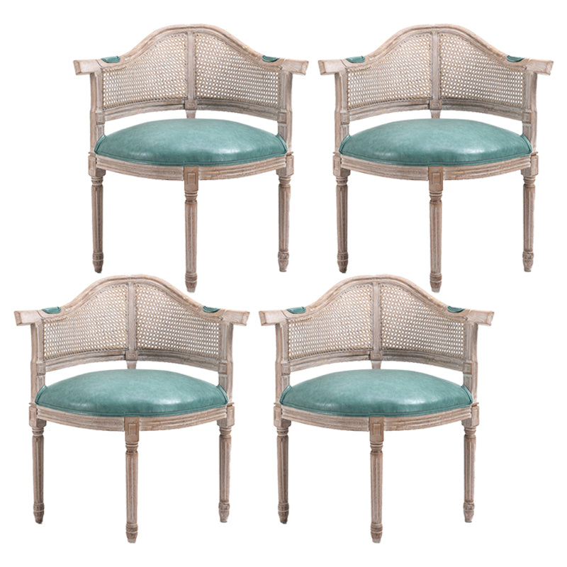 Fauteuil de salle à manger de chaises de salle à manger en osier de style campagnard avec les jambes naturelles