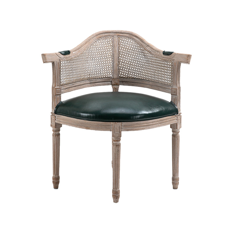 Fauteuil de salle à manger de chaises de salle à manger en osier de style campagnard avec les jambes naturelles
