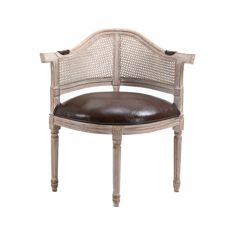 Fauteuil de salle à manger de chaises de salle à manger en osier de style campagnard avec les jambes naturelles