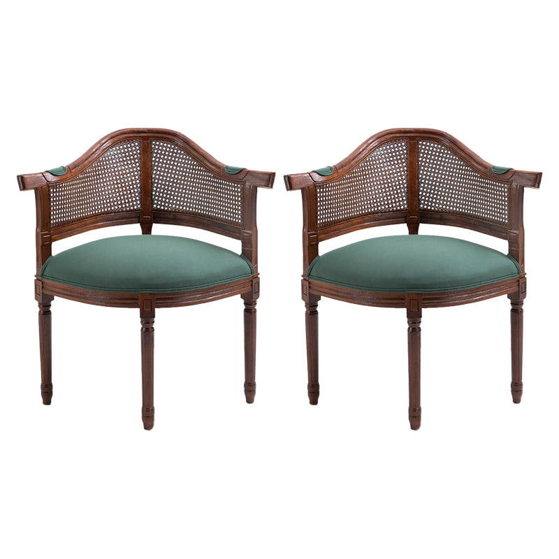 Fauteuil de salle à manger de chaises de salle à manger en osier de style campagnard avec les jambes naturelles