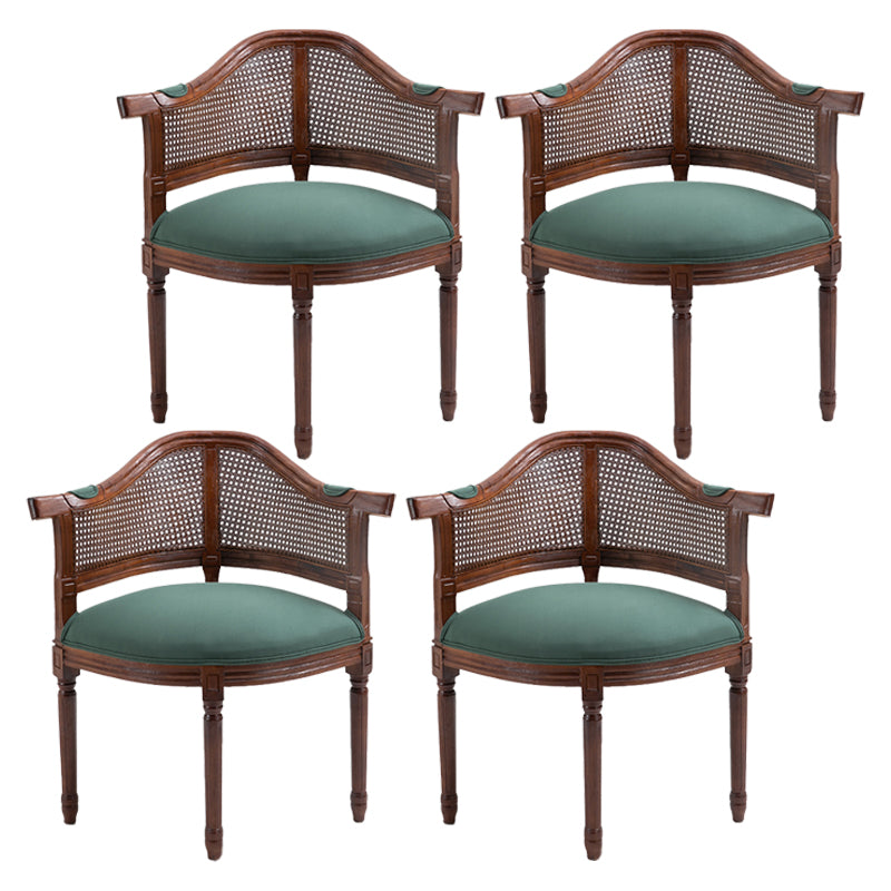 Fauteuil de salle à manger de chaises de salle à manger en osier de style campagnard avec les jambes naturelles