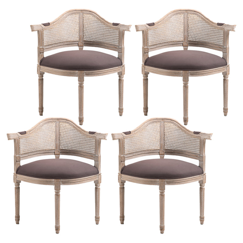 Fauteuil de salle à manger de chaises de salle à manger en osier de style campagnard avec les jambes naturelles