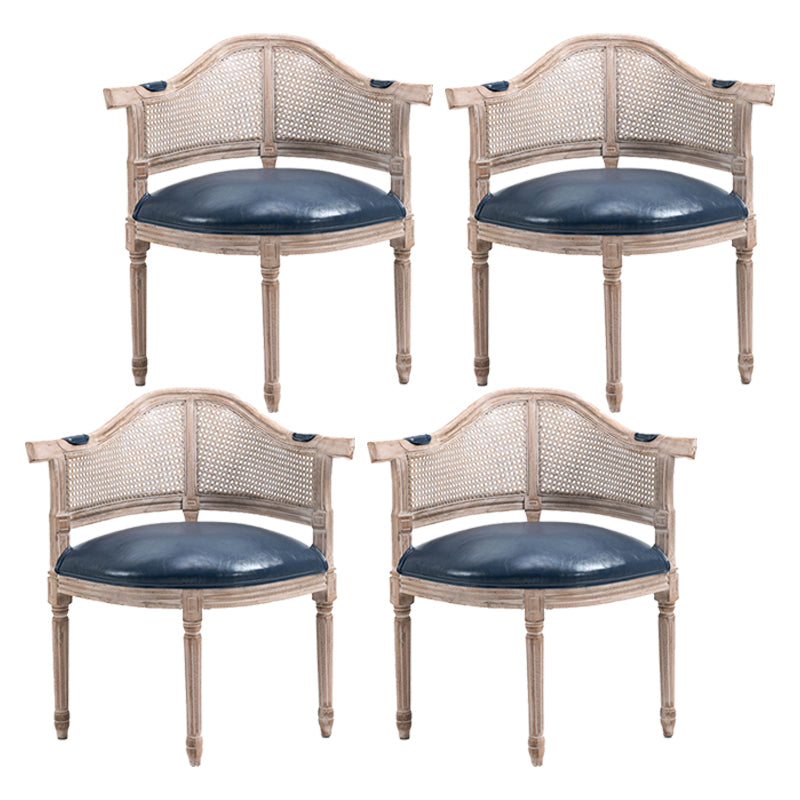Fauteuil de salle à manger de chaises de salle à manger en osier de style campagnard avec les jambes naturelles