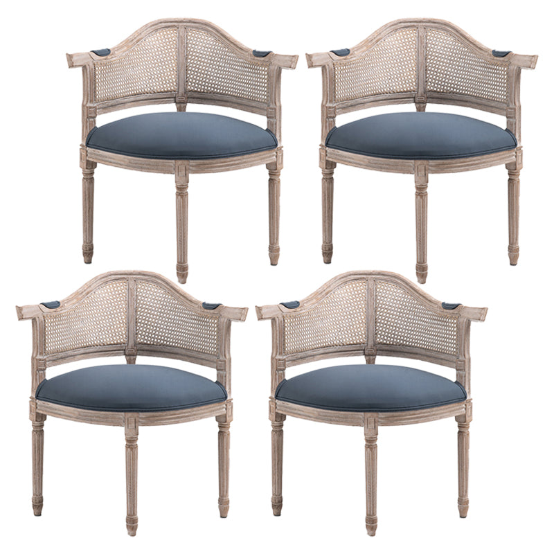 Fauteuil de salle à manger de chaises de salle à manger en osier de style campagnard avec les jambes naturelles
