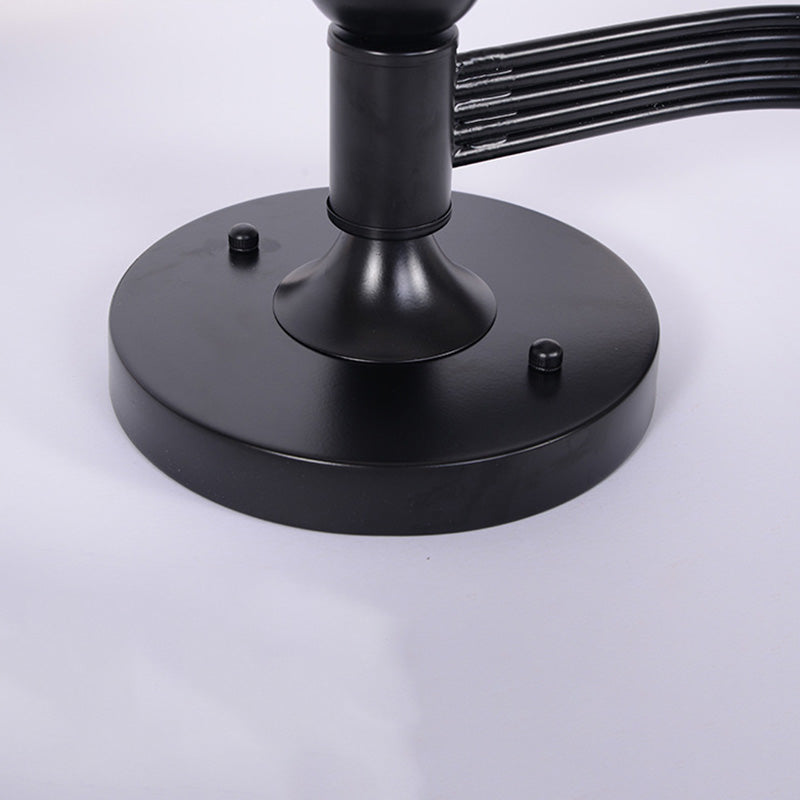 Twirled Glass Semi Flush Mount Black Traditional Multi Lights Ceiling Light for Living Room