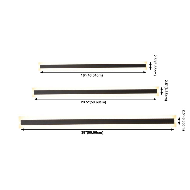 Moderner einfacher Stil Linearer Schatten Wandleuchten Metal 1 Leichte Leuchten im schwarzen Finish