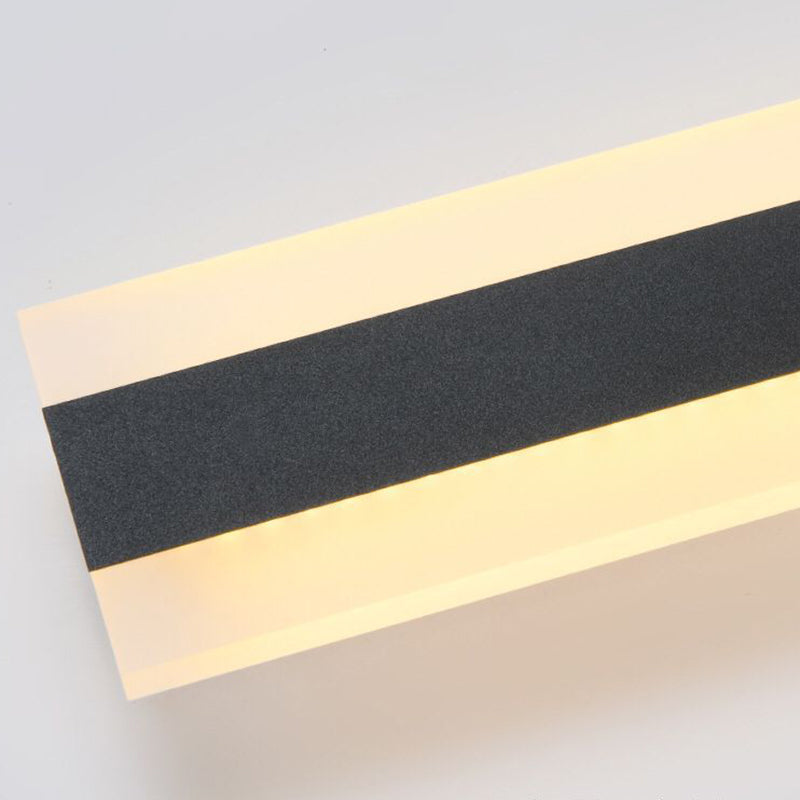 Moderner einfacher Stil Linearer Schatten Wandleuchten Metal 1 Leichte Leuchten im schwarzen Finish