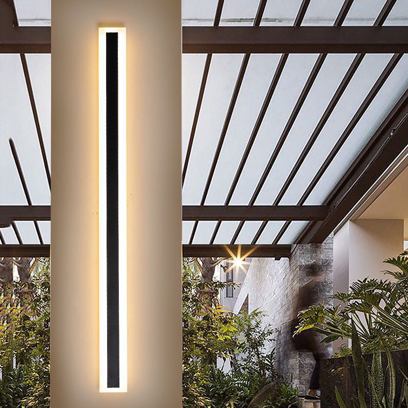 Moderner einfacher Stil Linearer Schatten Wandleuchten Metal 1 Leichte Leuchten im schwarzen Finish