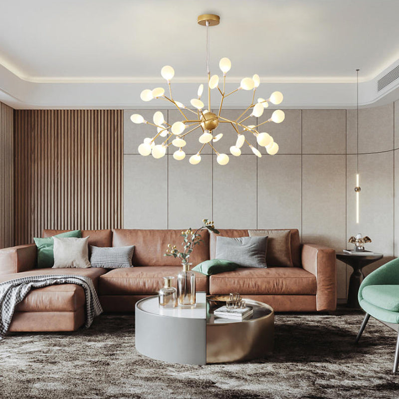 Round Pendant Lighting Fixtures Modern Chandeliers For Dining Room with Acrylic Shade