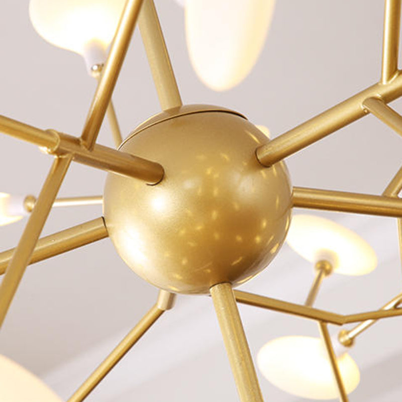 Round Pendant Lighting Fixtures Modern Chandeliers For Dining Room with Acrylic Shade