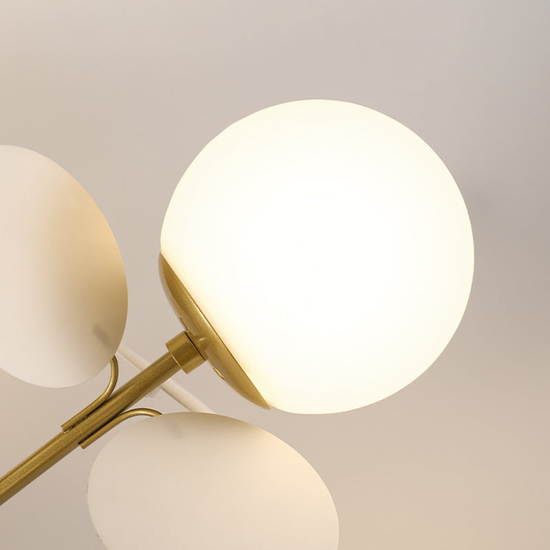 Lámpara de techo Sputnik creativa y moderna de hierro forjado, montaje semiempotrado para interiores con pantalla de cristal