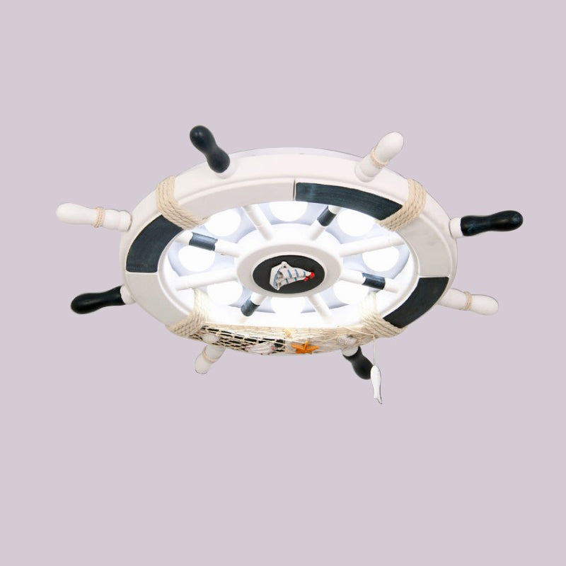 Kids Flush Mount Light Rudder Metal LED Ceiling Mount Light Fixture for Children's Room