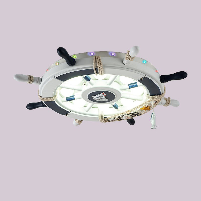 Kids Flush Mount Light Rudder Metal LED Ceiling Mount Light Fixture for Children's Room