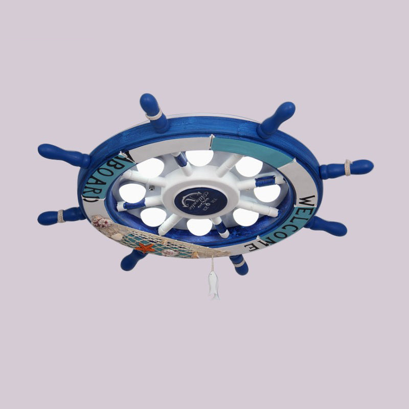 Kids Flush Mount Light Rudder Metal LED Ceiling Mount Light Fixture for Children's Room