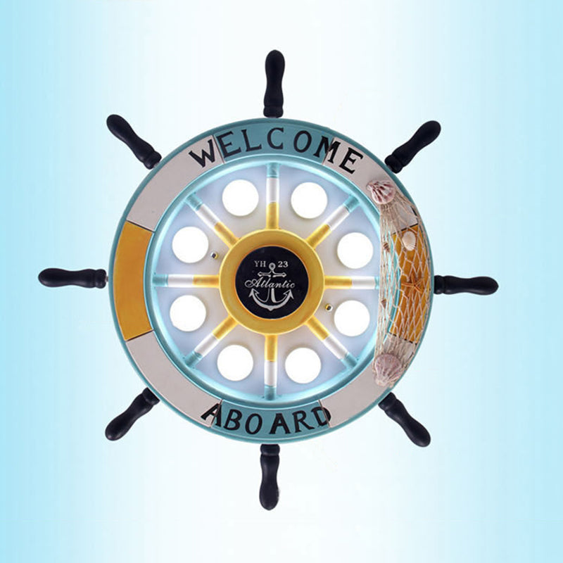 Kids Flush Mount Light Rudder Metal LED Ceiling Mount Light Fixture for Children's Room