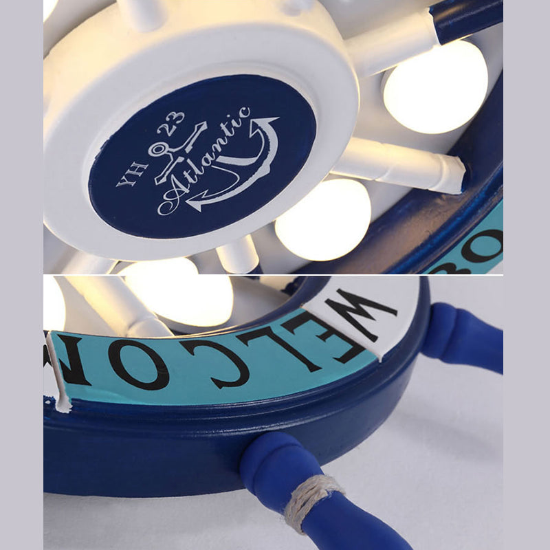 Kids Flush Mount Light Rudder Metal LED Ceiling Mount Light Fixture for Children's Room