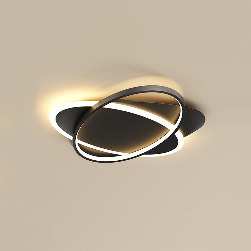 Plafonniers encastrés à LED en métal avec anneau circulaire, luminaires encastrés de style moderne à 2 lumières