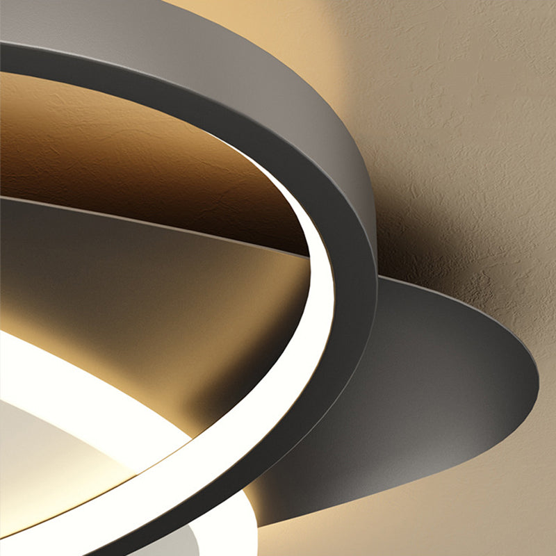 Plafonniers encastrés à LED en métal avec anneau circulaire, luminaires encastrés de style moderne à 2 lumières