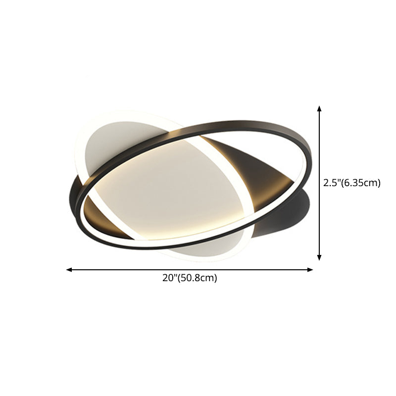 Plafonniers encastrés à LED en métal avec anneau circulaire, luminaires encastrés de style moderne à 2 lumières