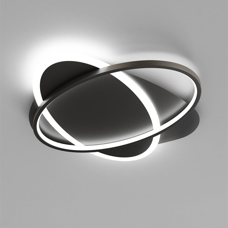 Plafonniers encastrés à LED en métal avec anneau circulaire, luminaires encastrés de style moderne à 2 lumières
