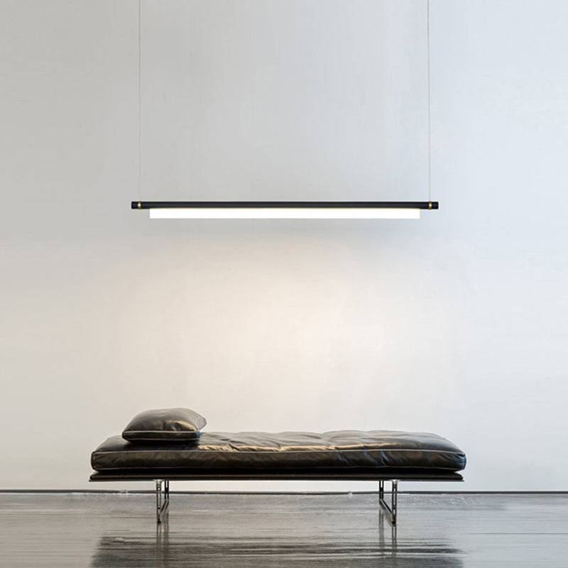 Lampada il lampadario in metallo lineare dell'illuminazione dell'isola a led moderna per sala da pranzo