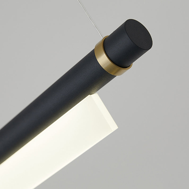 Lampada il lampadario in metallo lineare dell'illuminazione dell'isola a led moderna per sala da pranzo